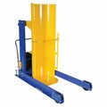 Vestil Steel Portable Hydraulic Drum Dumper, 36" Dump Height, 1000 lb Capacity, Blue/Yellow HDD-36-10-P